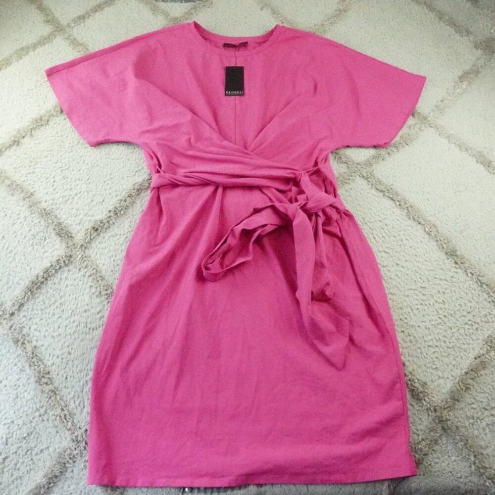 Eloquii Pink Tie-Front Dress Size 14 - Picture 3 of 15